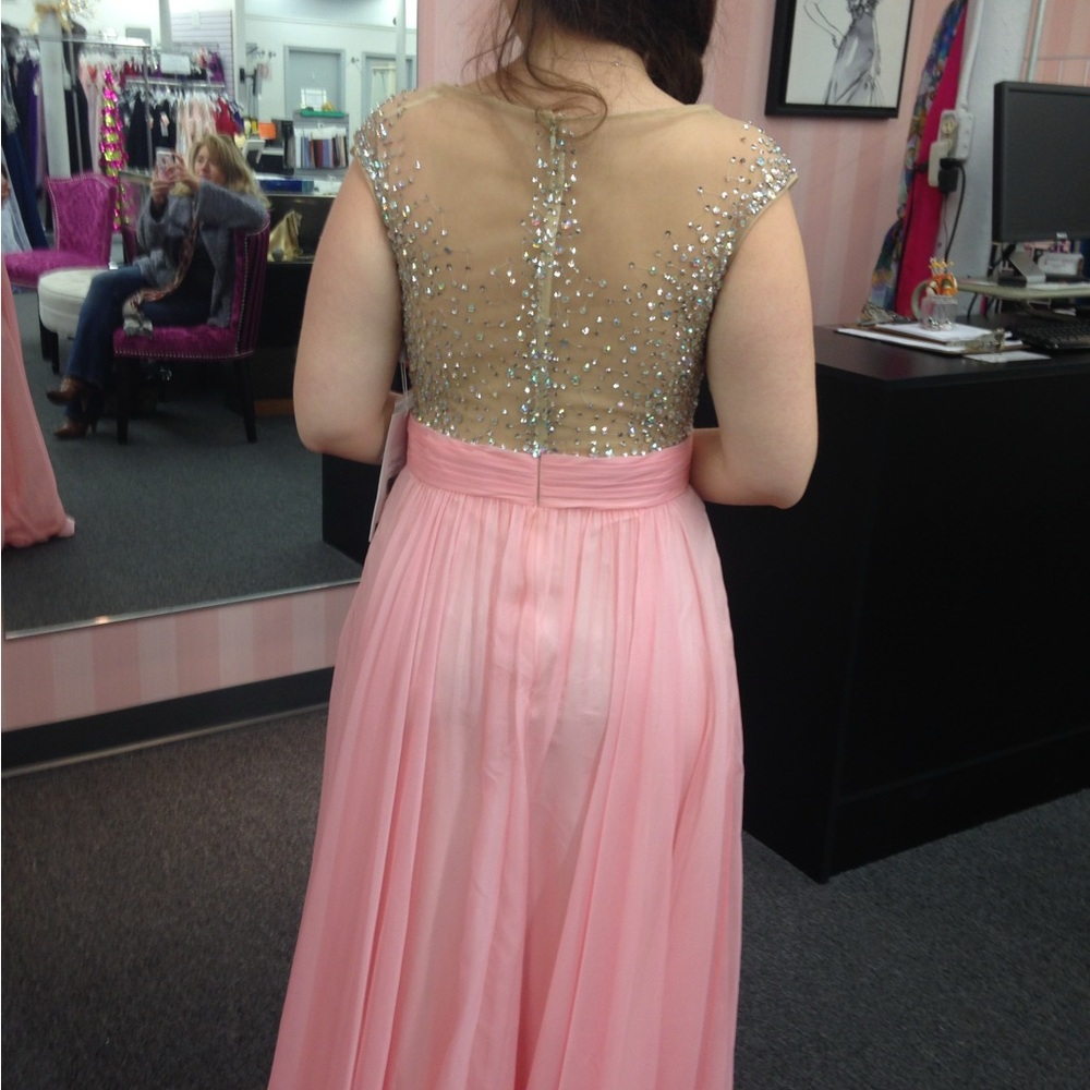 Pink Rhinestone Prom Gown - Picture 4 of 8
